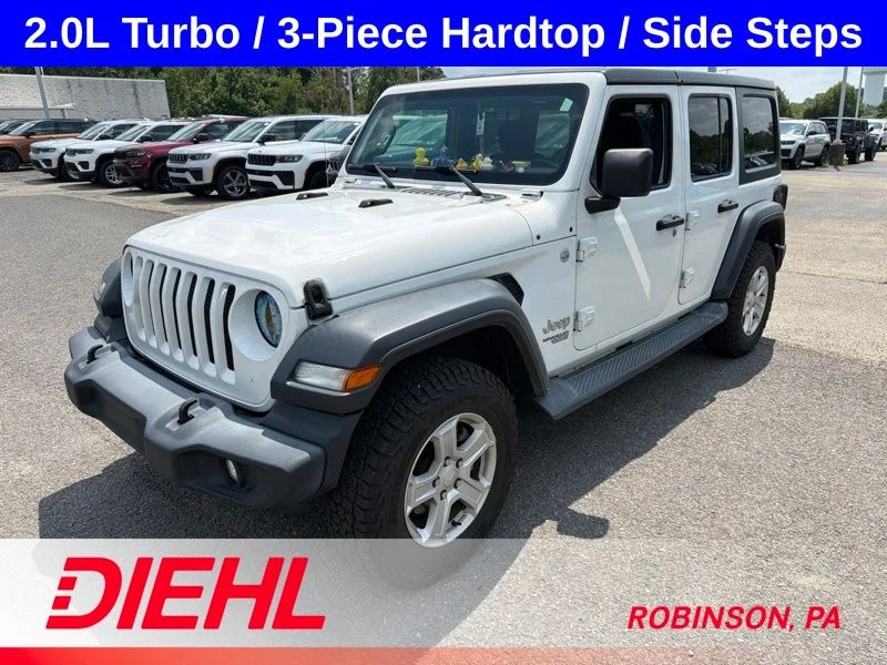 Used 2020 White Jeep Unlimited Sport S image 1