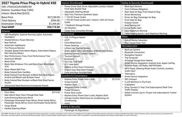 New 2027 Guardian Gray Toyota  XSE image 32