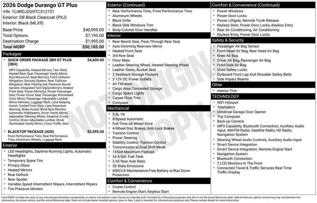 New 2026 DB Black Clearcoat Dodge GT Plus image 11