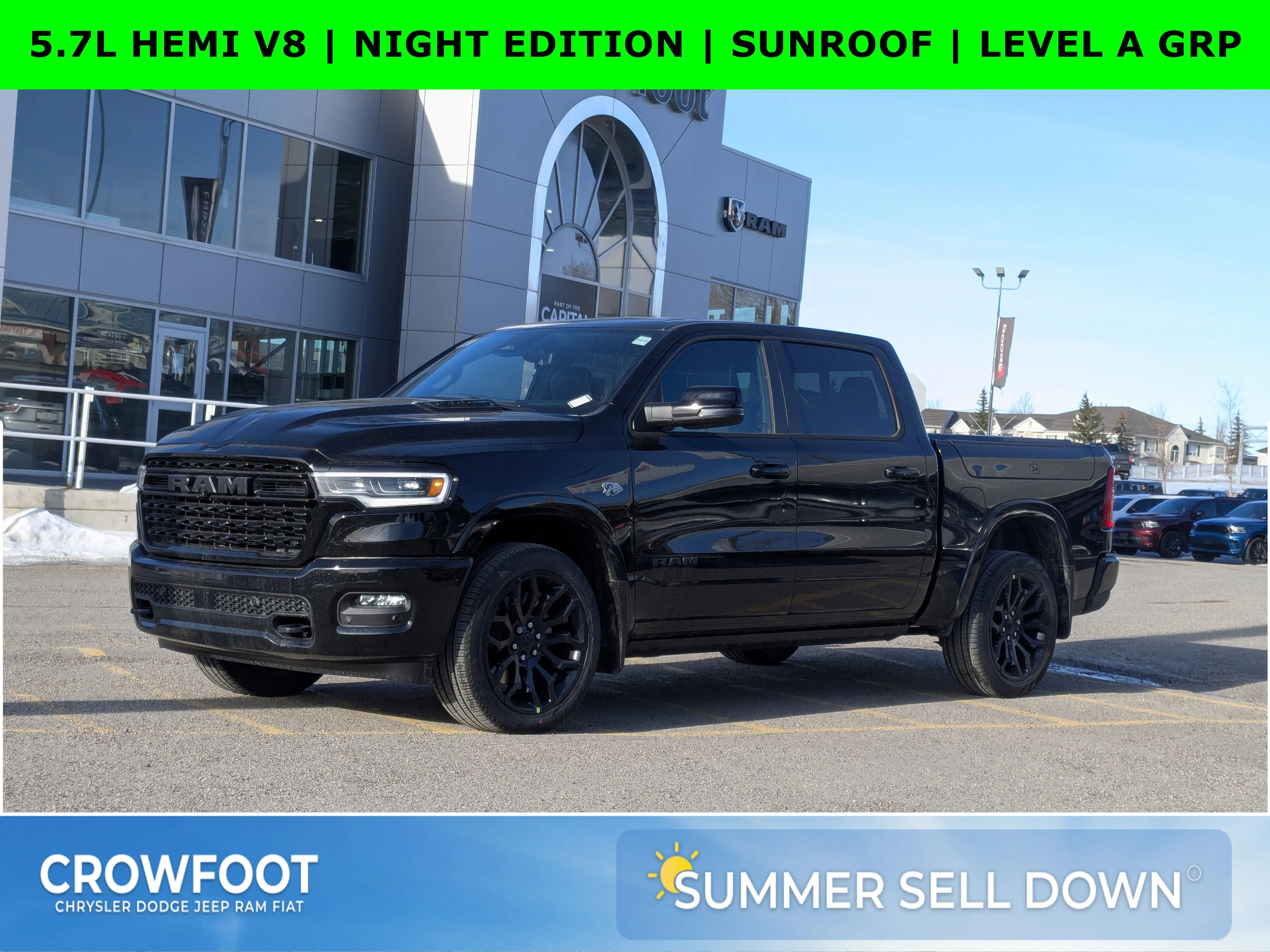 New 2026 Black RAM Limited - - Night Edition - Limited Level A Equip Grp - Dual?Pane Panoramic Sunroof - 5.7L HEMI V8 e image 1