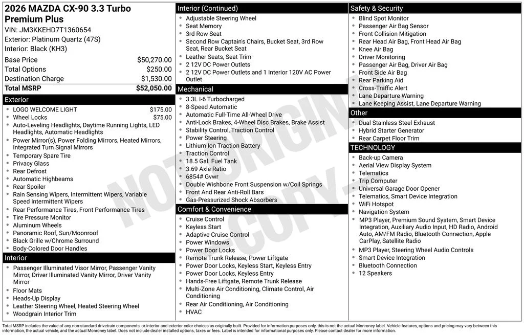 New 2026 Platinum Quartz Metallic Mazda 3.3 Turbo Premium Plus image 2