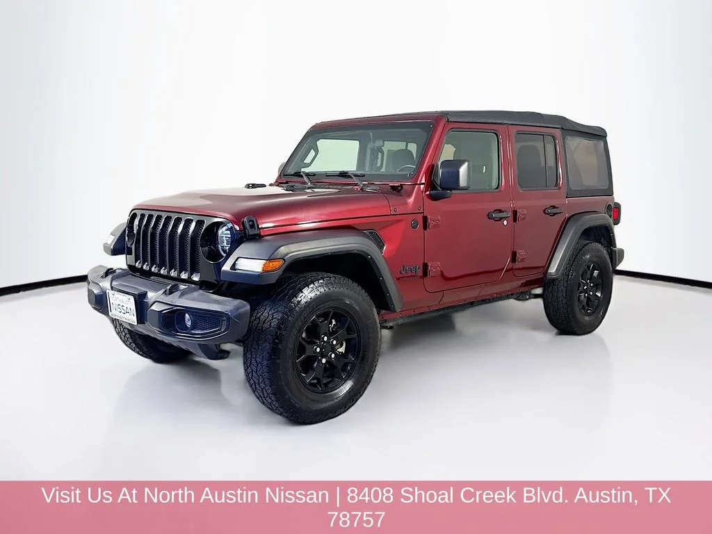 Used 2021 Red Jeep Unlimited Willys image 3