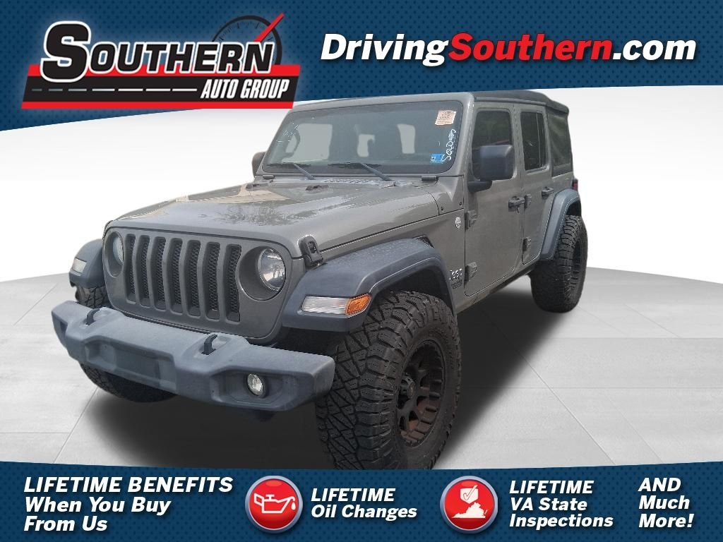 Used 2019 Gray Jeep Unlimited Sport image 1