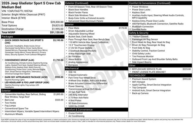 New 2026 Bright White Clearcoat Jeep Sport S image 49