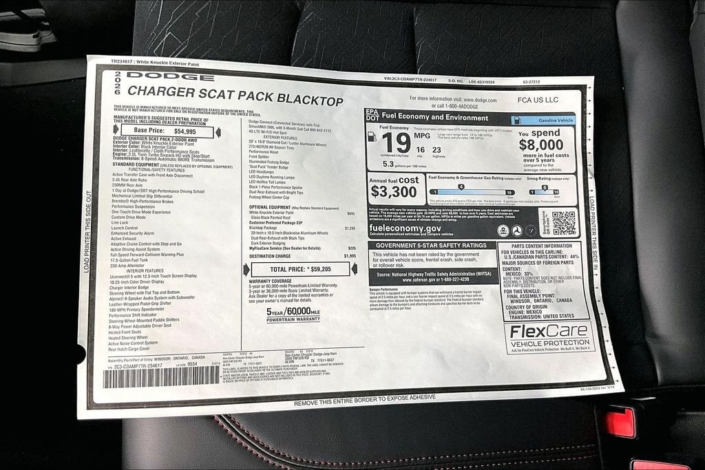 New 2026 Dodge Charger R/T Scat Pack 2D Coupe