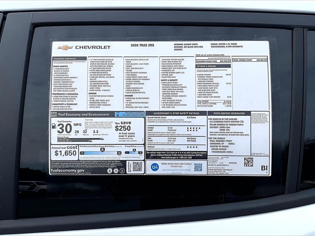 New 2026 Chevrolet Trax 2RS 4D Sport Utility