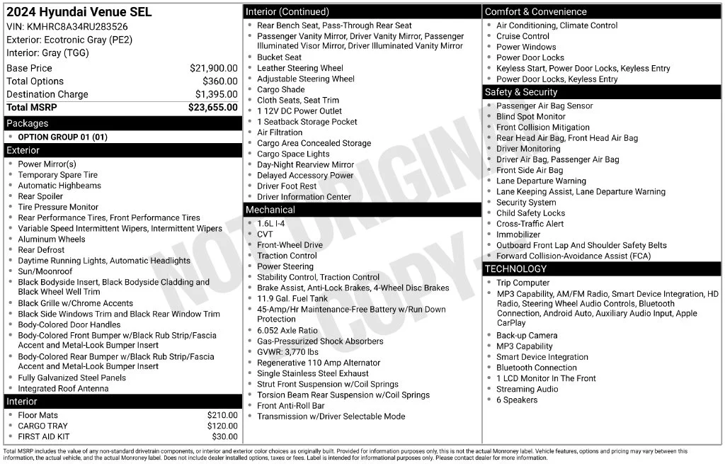 Used 2024 Gray Hyundai SEL image 6