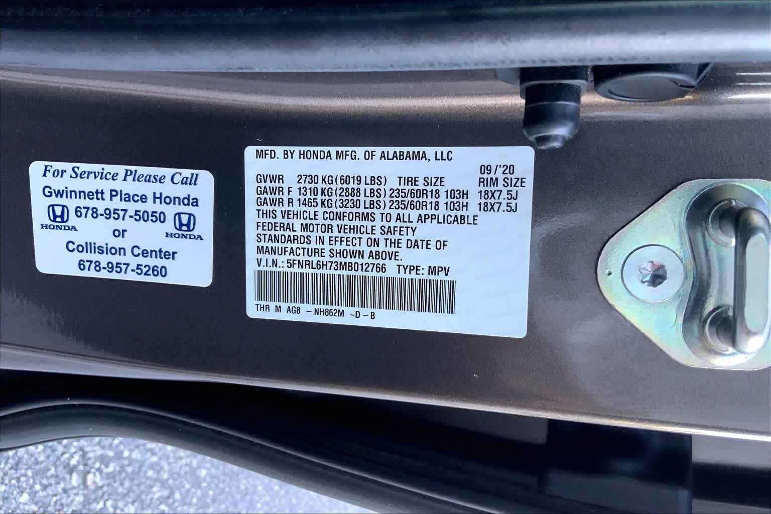 Used 2021 Pacific Pewter Metallic Honda EX-L image 30
