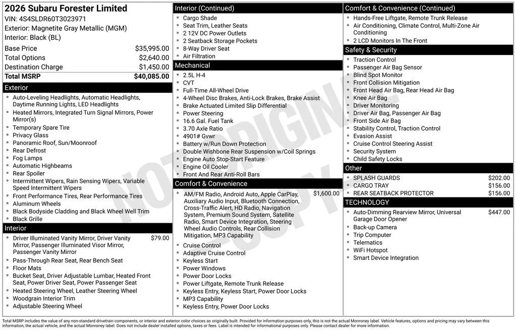 Certified Used 2026 Gray Subaru Limited image 8