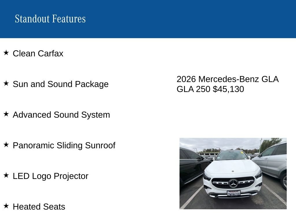 Certified Used 2026 White Mercedes-Benz GLA 250 image 8
