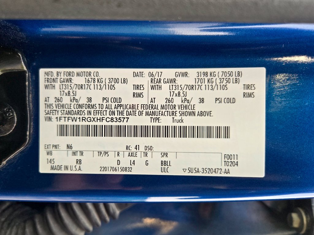 Used 2017 Blue Ford Raptor image 33