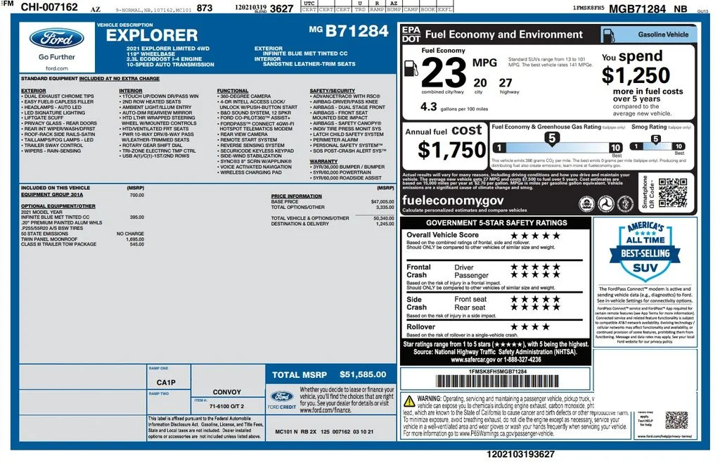 Certified Used 2021 Blue Ford Limited image 4
