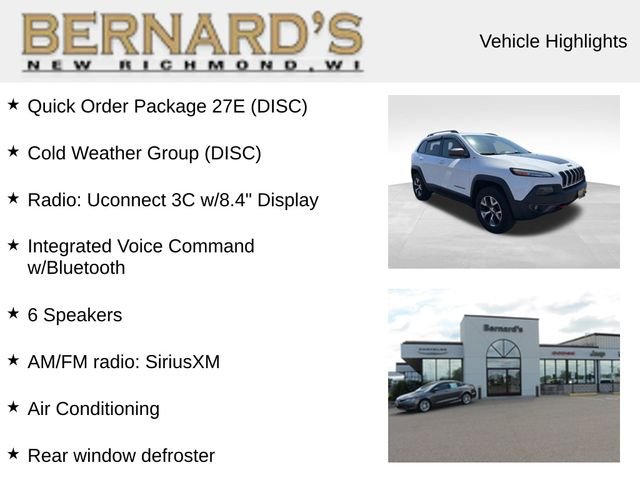 Used 2017 Jeep Cherokee Trailhawk with VIN 1C4PJMBS9HW510096 for sale in New Richmond, WI