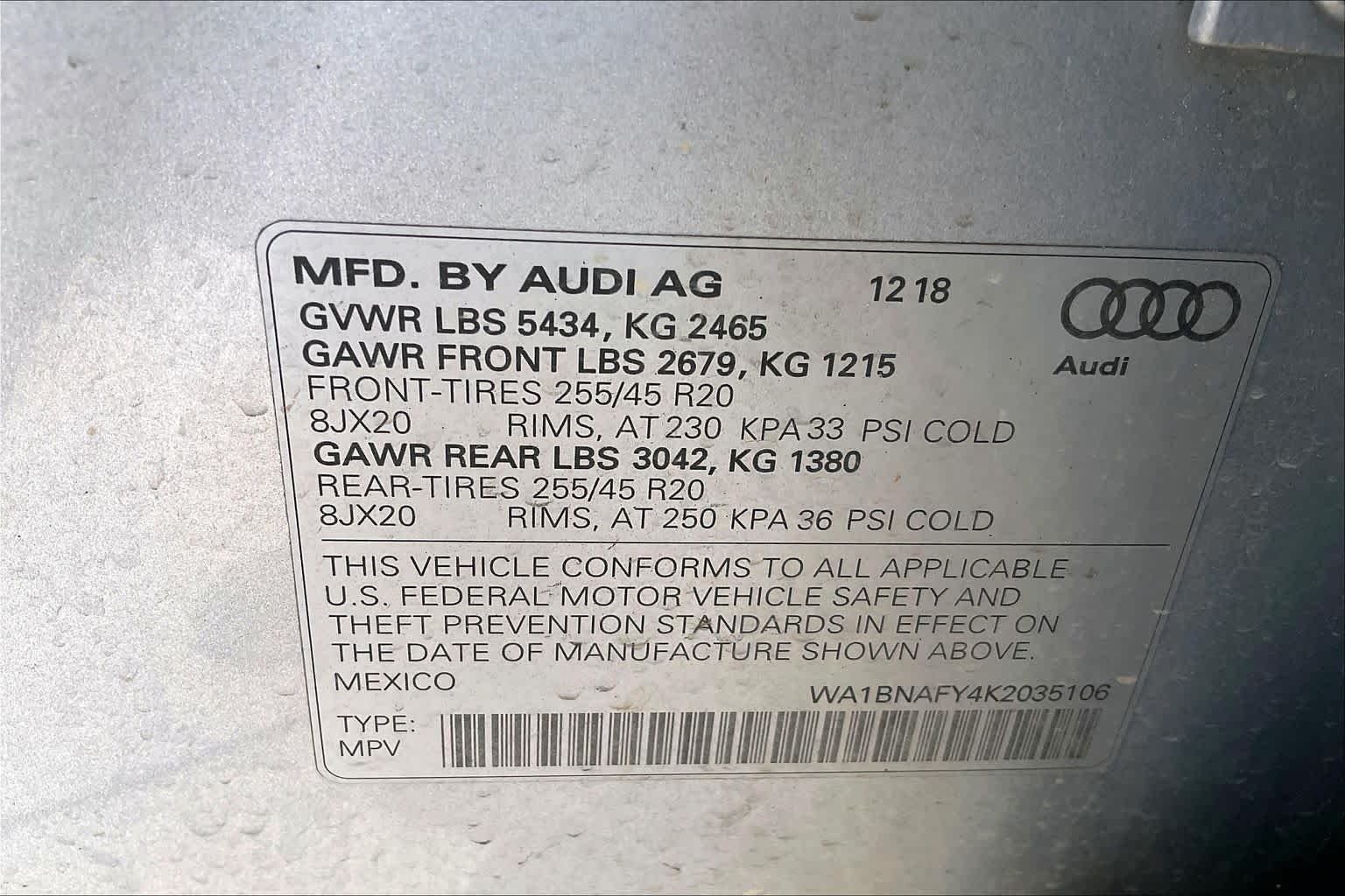 Used 2019 Florett Silver Metallic Audi Premium Plus image 34