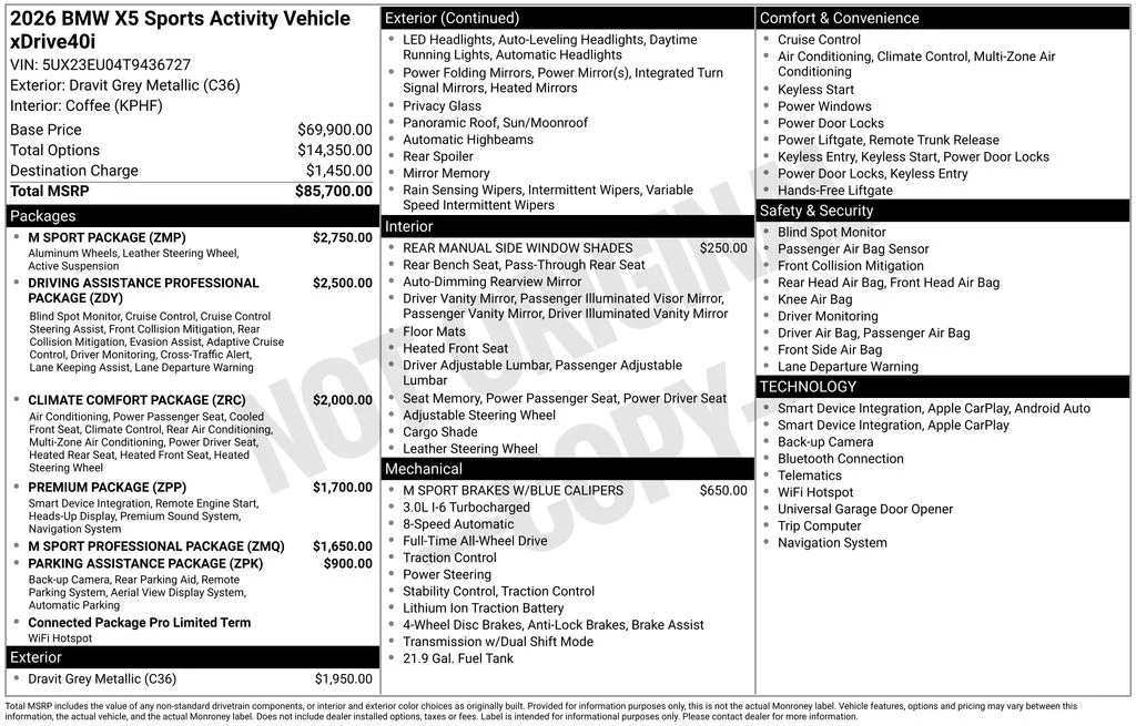 New 2026 Dravit Grey Metallic BMW xDrive40i image 2