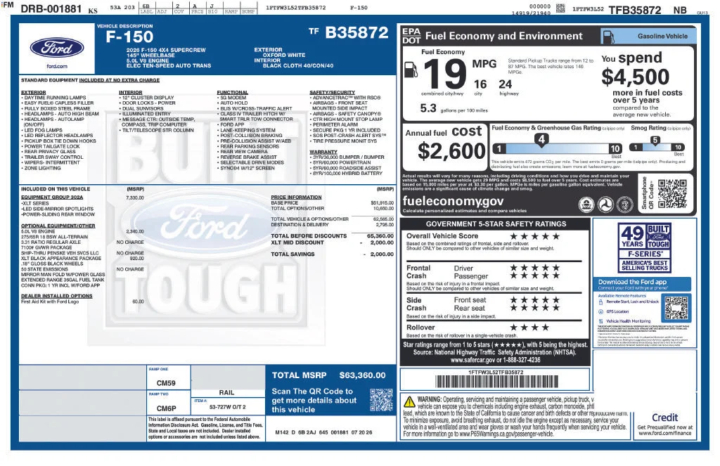 New 2026 Oxford White Ford XLT image 36
