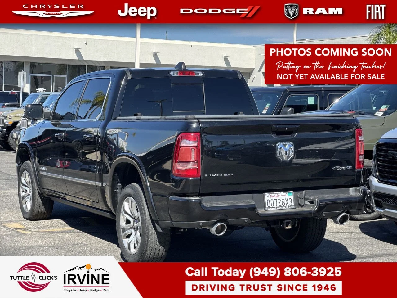 Used 2023 Diamond Black Crystal Pearlcoat Ram Limited image 3