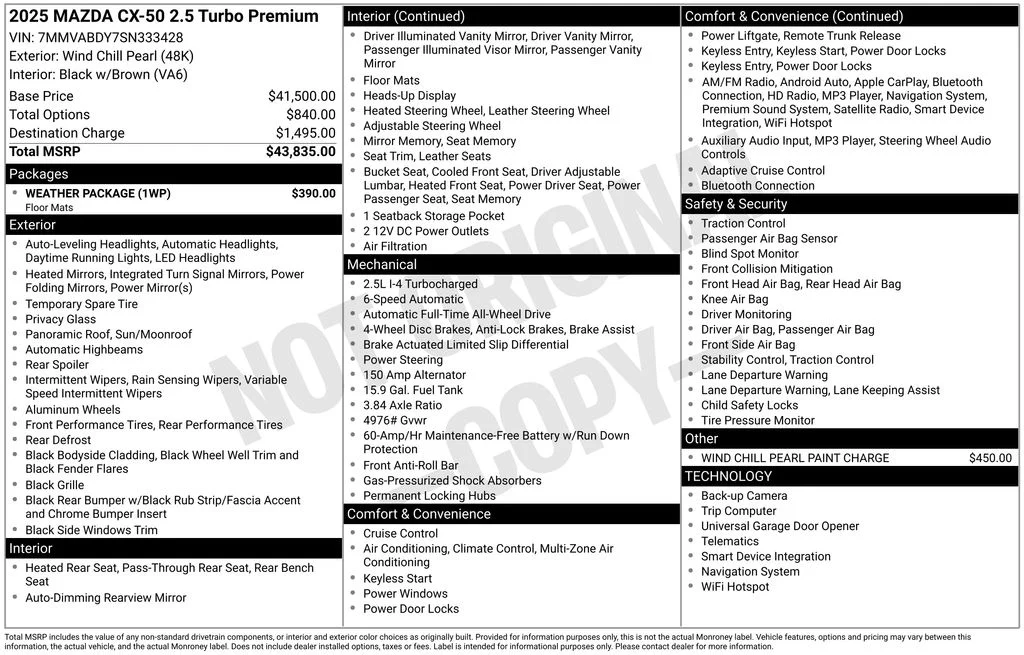 Certified Used 2025 Beige Mazda 2.5 Turbo Premium Package image 7