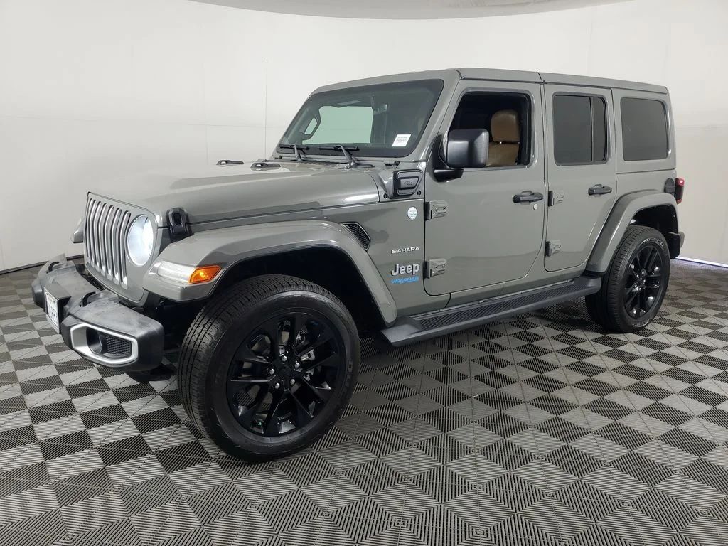 Used 2021 Gray Jeep Unlimited Sahara 4xe image 8
