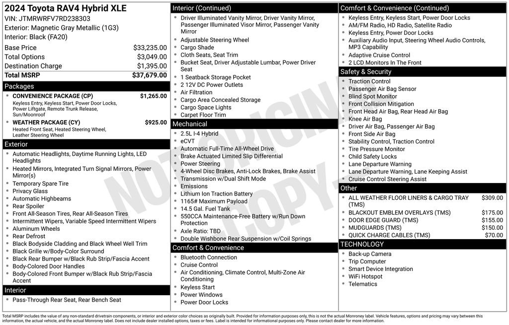 Used 2024 Gray Toyota XLE image 6