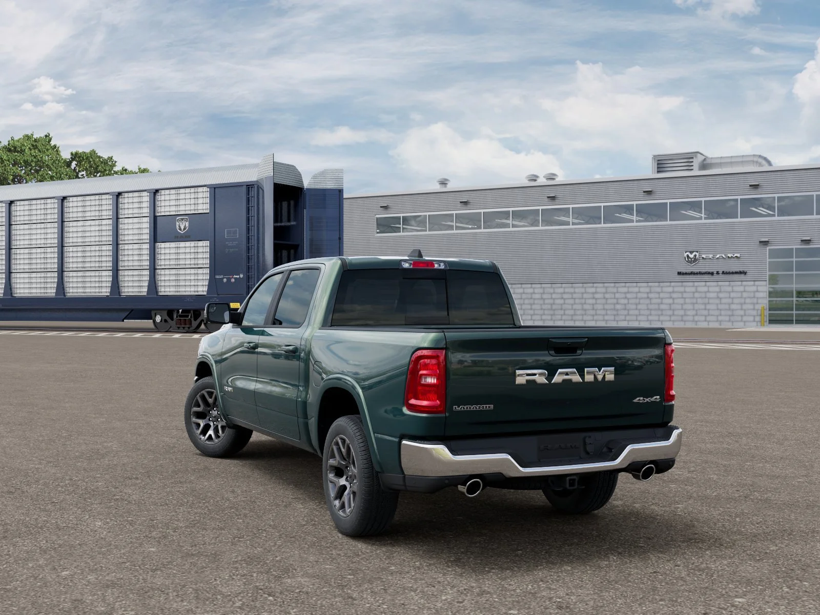 New 2026 Serrano-Green Metallic Exterior Paint RAM Laramie image 3