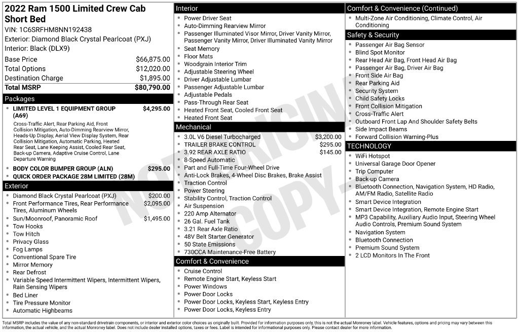 Used 2022 Black Ram Limited image 21