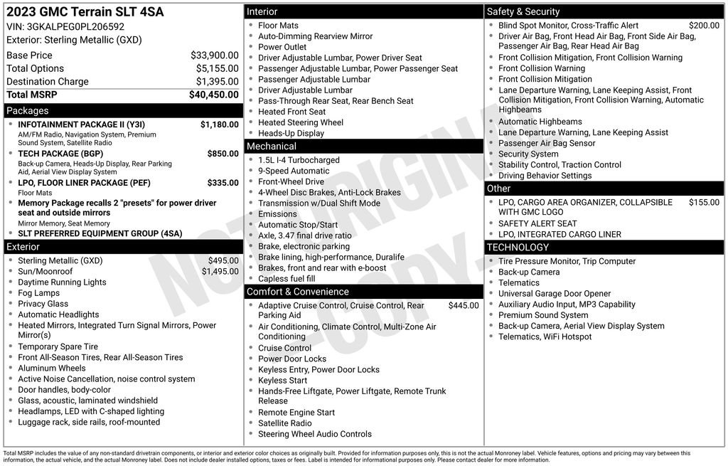 Used 2023 Sterling Metallic GMC SLT image 43