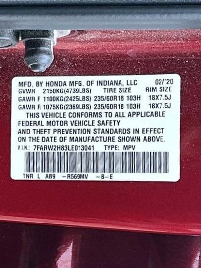 Used 2020 Red Honda EX-L image 24