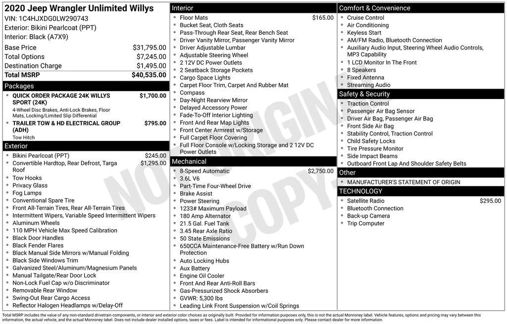 Certified Used 2020 Teal Jeep Unlimited Sport image 15