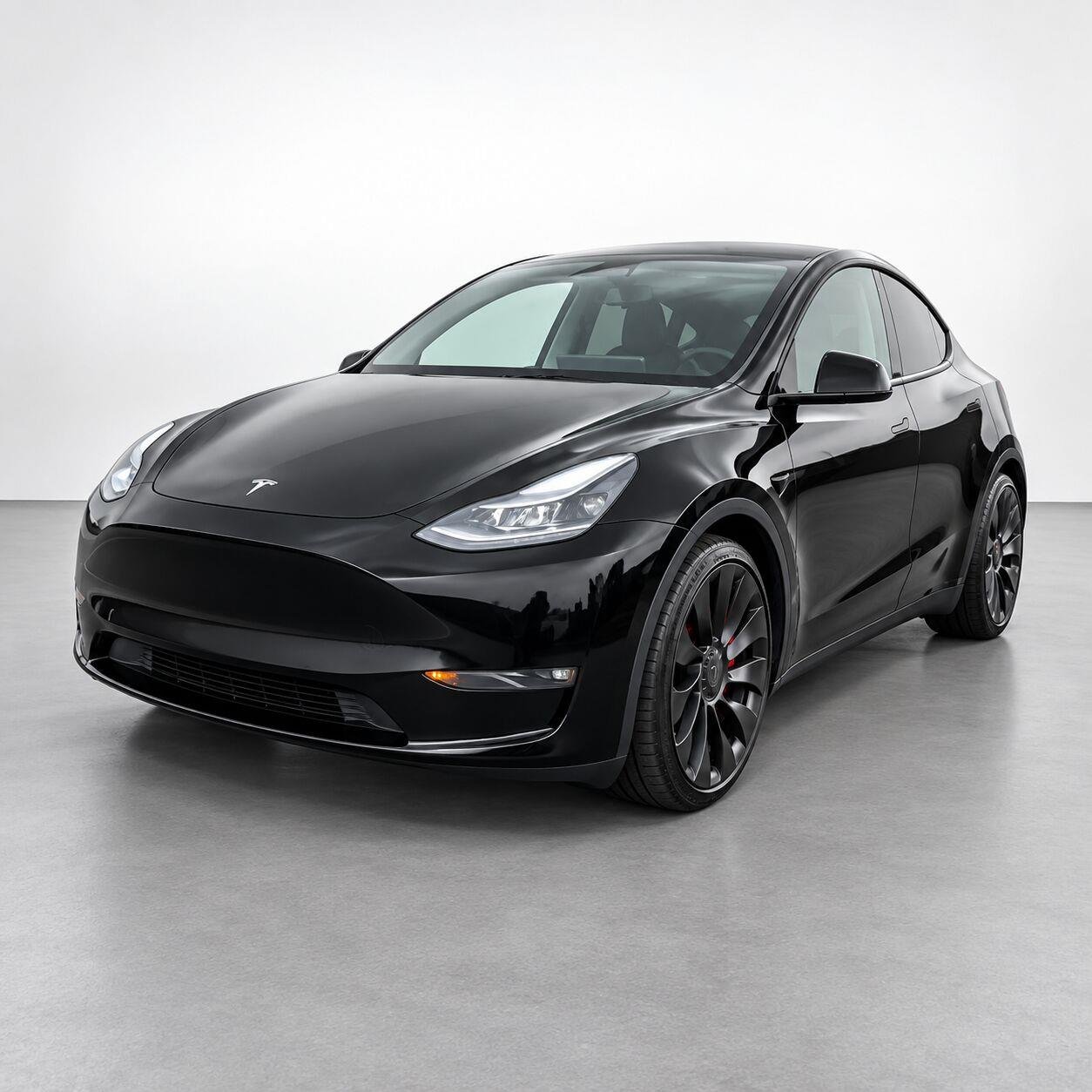 Used 2022 Solid Black Tesla Performance image 1