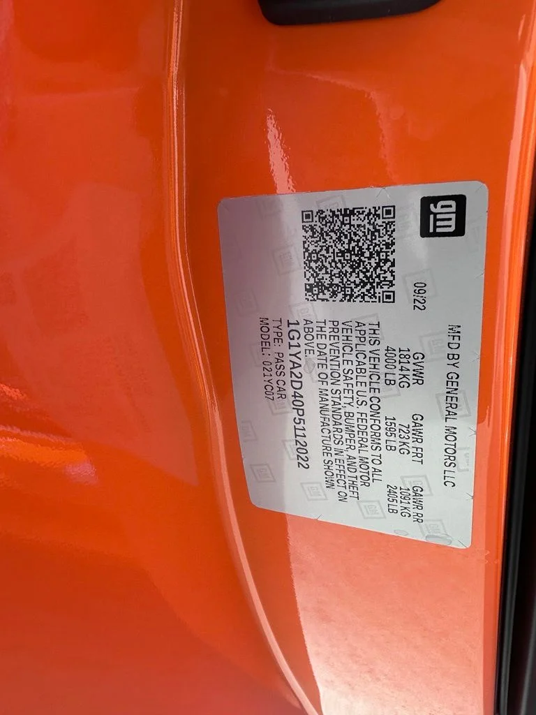 Used 2023 Orange Chevrolet Stingray 1LT image 28