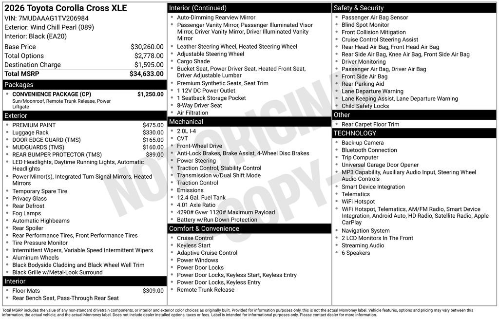 Used 2026 Pearl Toyota XLE image 4