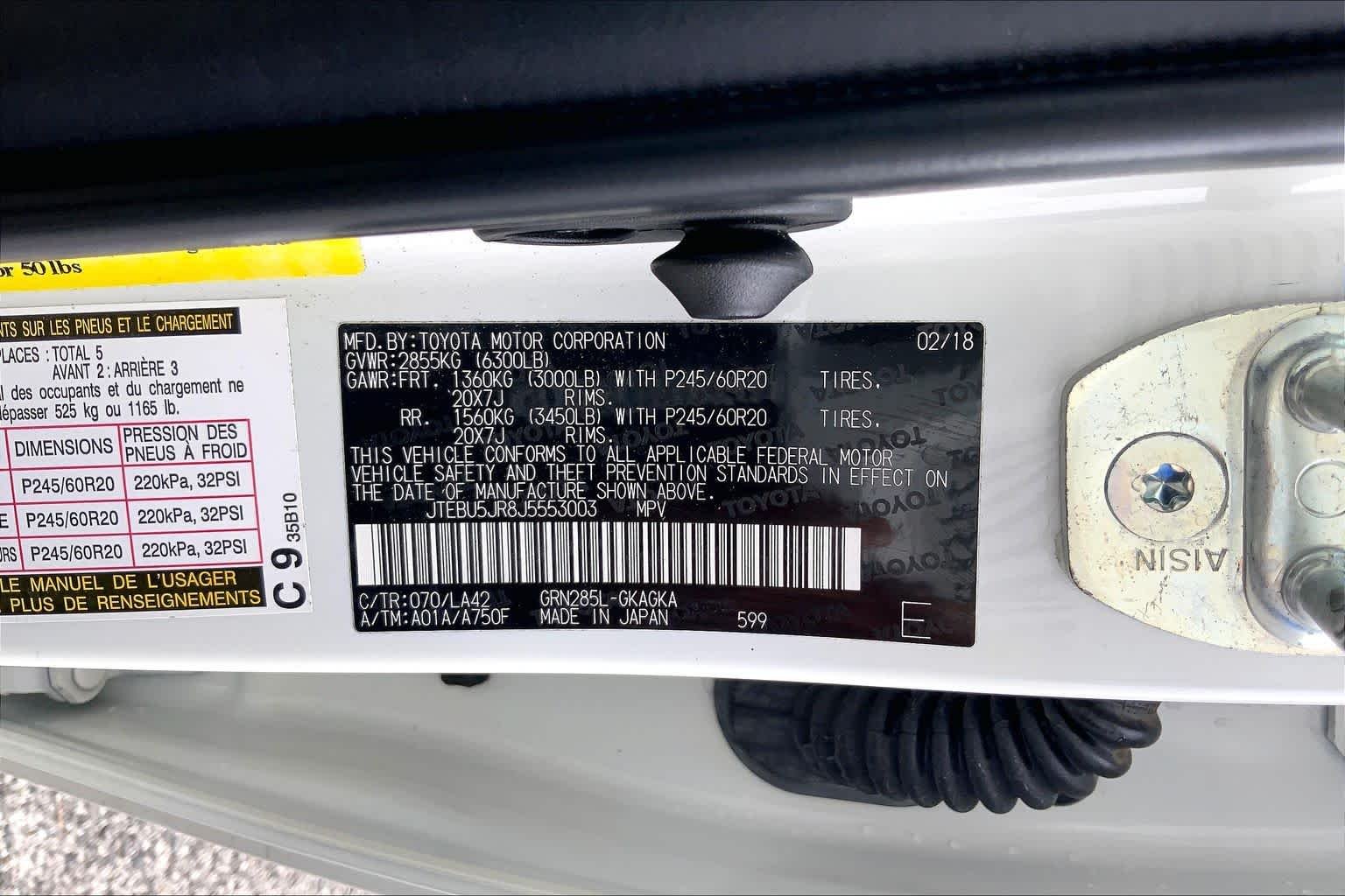 Used 2018 Blizzard Pearl Toyota Limited image 36