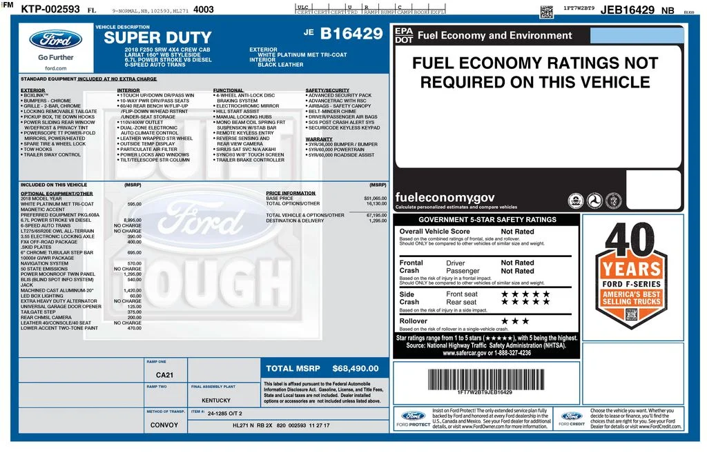 Used 2018 White Ford Lariat image 2