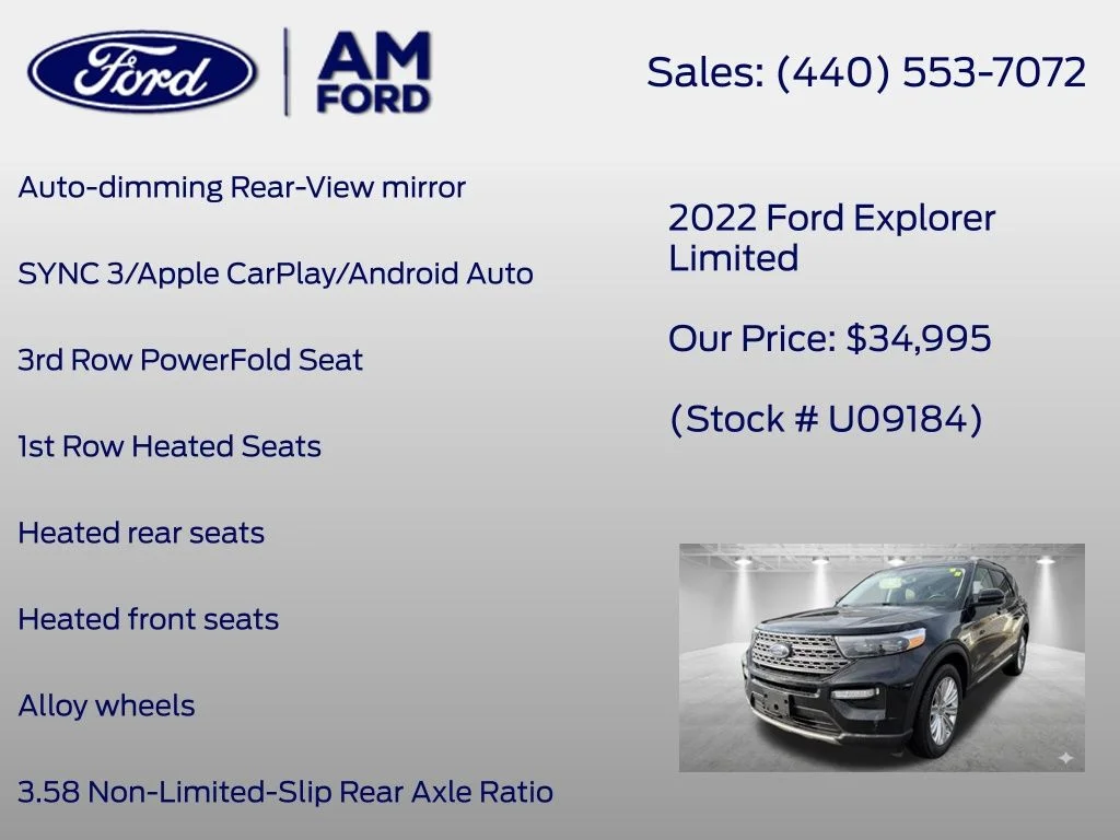 Certified Used 2022 Black Metallic Ford Limited image 31