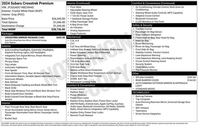 Used 2024 White Subaru Premium image 37
