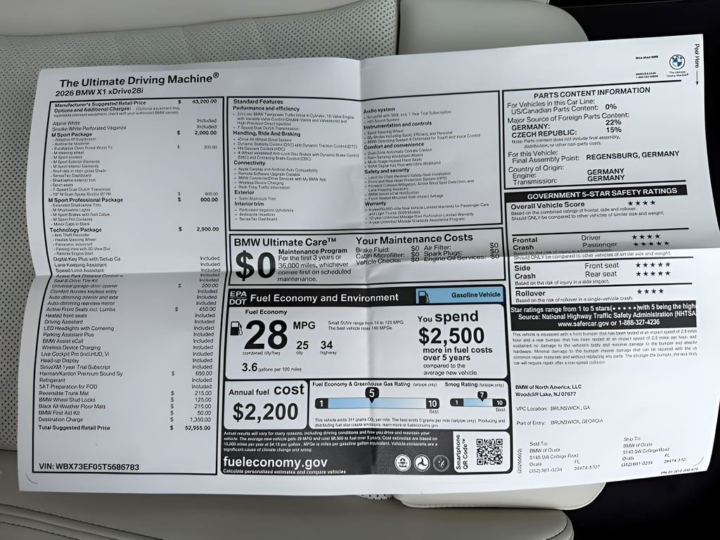 New 2026 Alpine White BMW xDrive28i image 25