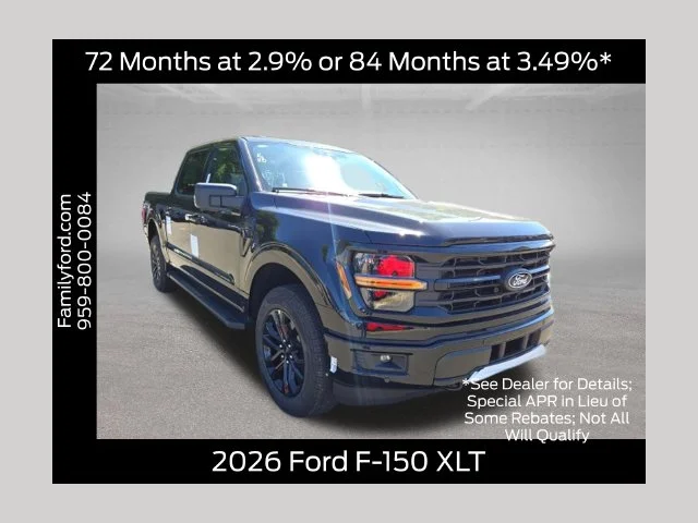 New 2026 Agate Black Metallic Ford XLT image 1