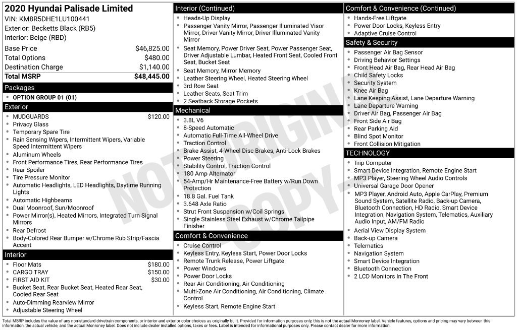 Used 2020 Black Hyundai Limited image 6