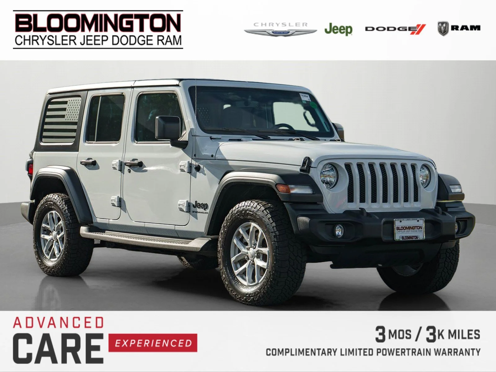 Used 2023 Bright White Clearcoat Jeep Sport S image 1