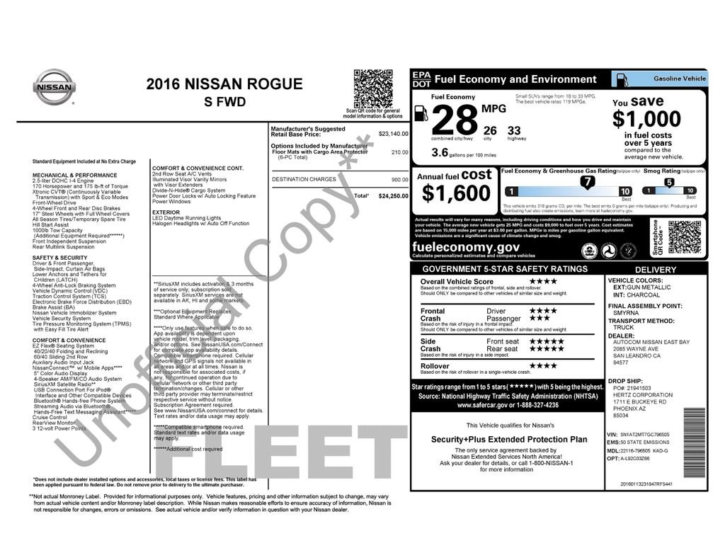 Used 2016 Nissan Rogue S with VIN 5N1AT2MT7GC796505 for sale in Redlands, CA