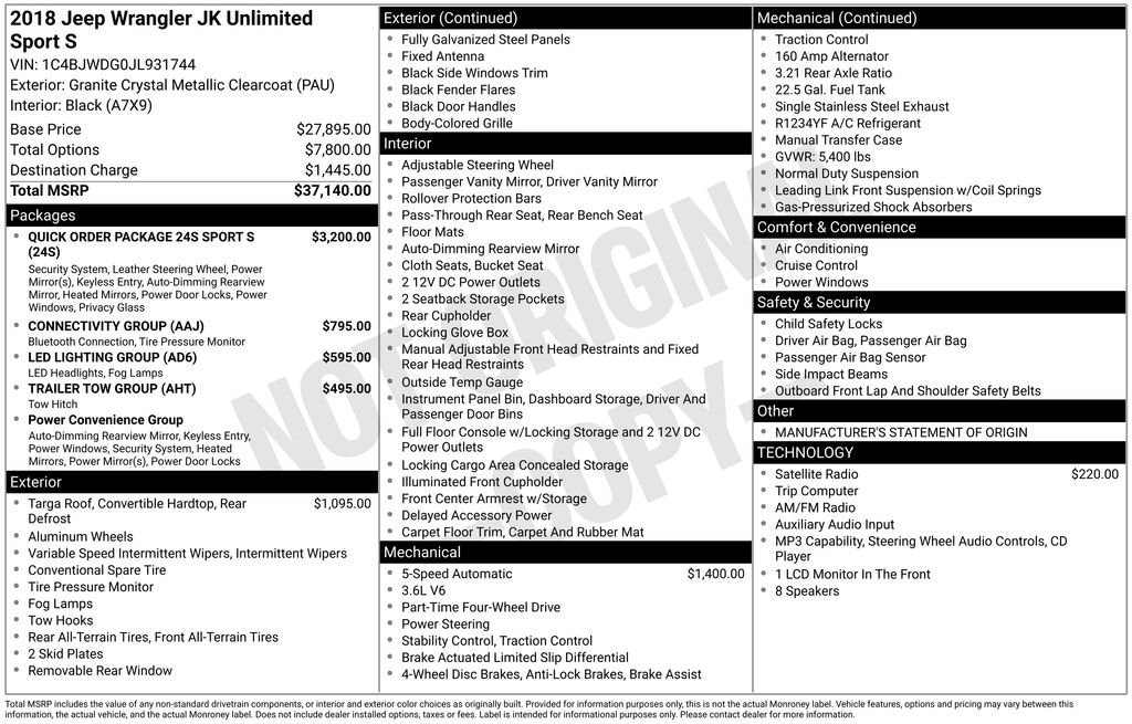 Used 2018 Gray Jeep Unlimited Sport image 6