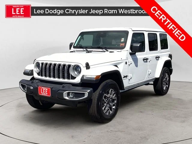 Certified Used 2025 Bright White Clearcoat Jeep Sahara image 1