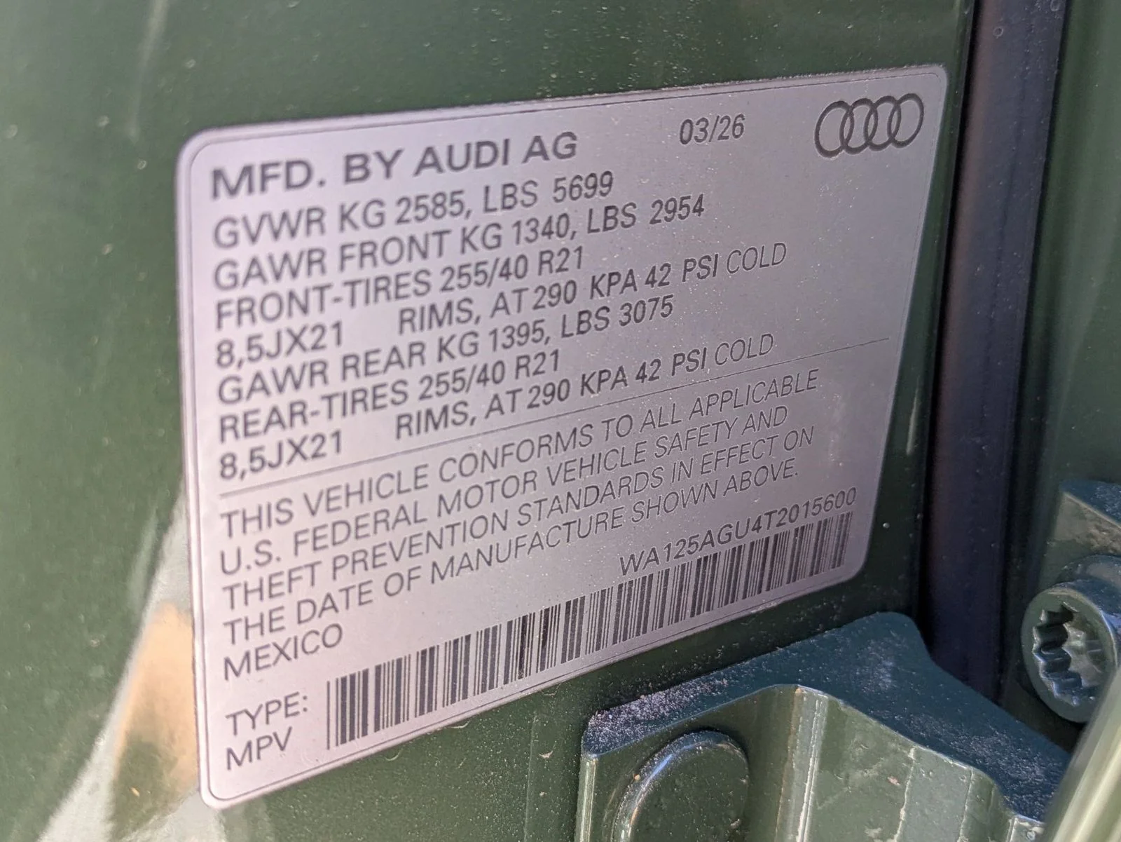 New 2026 Green Audi Premium Plus image 17