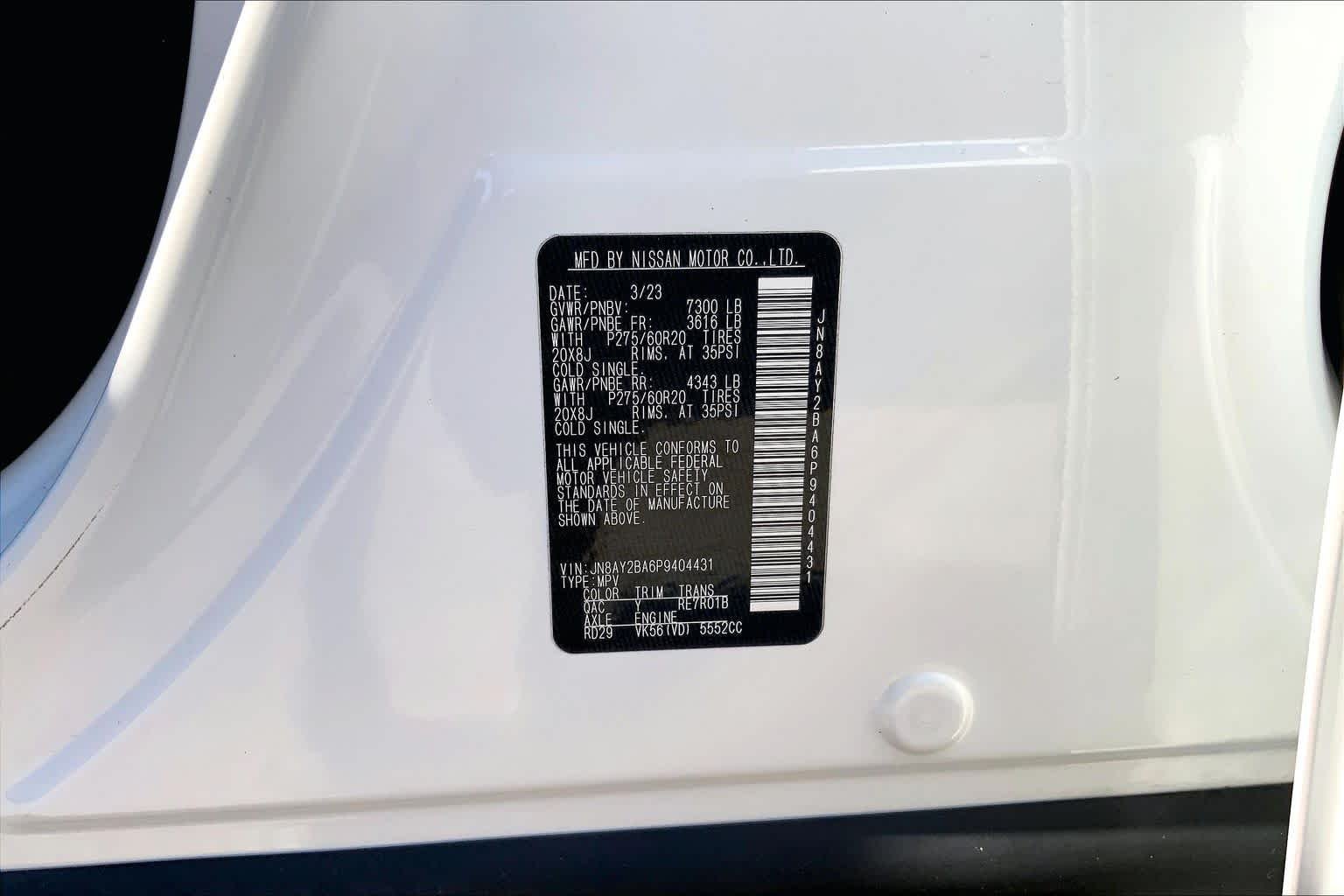 Used 2023 Aspen White Tricoat Nissan SL image 37