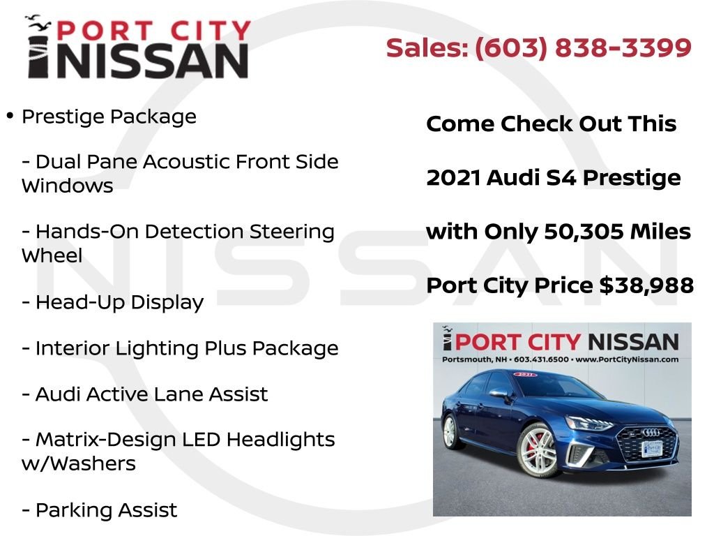 Used 2021 Navarra Blue Metallic Audi 3.0T Prestige w/ s-sport & navigation image 27