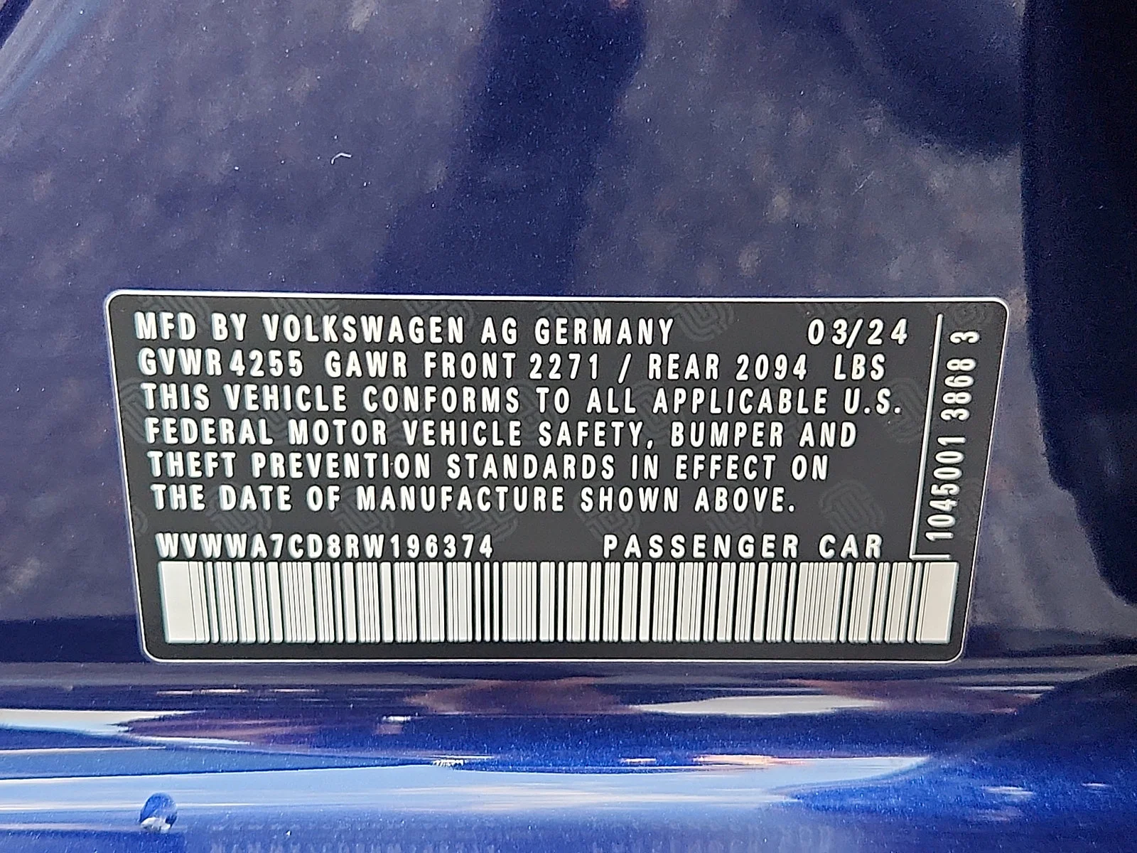 Certified Used 2024 Atlantic Blue/Black Roof   H7a1 Volkswagen 380 Autobahn image 28