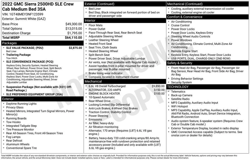 Used 2022 SUMMIT WHITE GMC SLE image 6