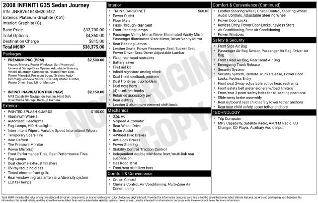 Used 2008 Gray INFINITI Journey image 8