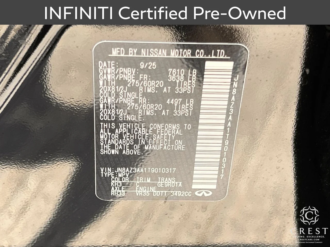 Certified Used 2026 Black Obsidian INFINITI PURE image 33